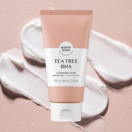 HAPPY BATH Tea Tree Facial Cleanser, Exfoliating BHA Face Wash with Salicylic Acid&Tea Tree Extracts, Combination to Oily Skin, Korean Foaming Face Cleanser, Gentle Formula for Daily Use, 5.29 Fl Oz.