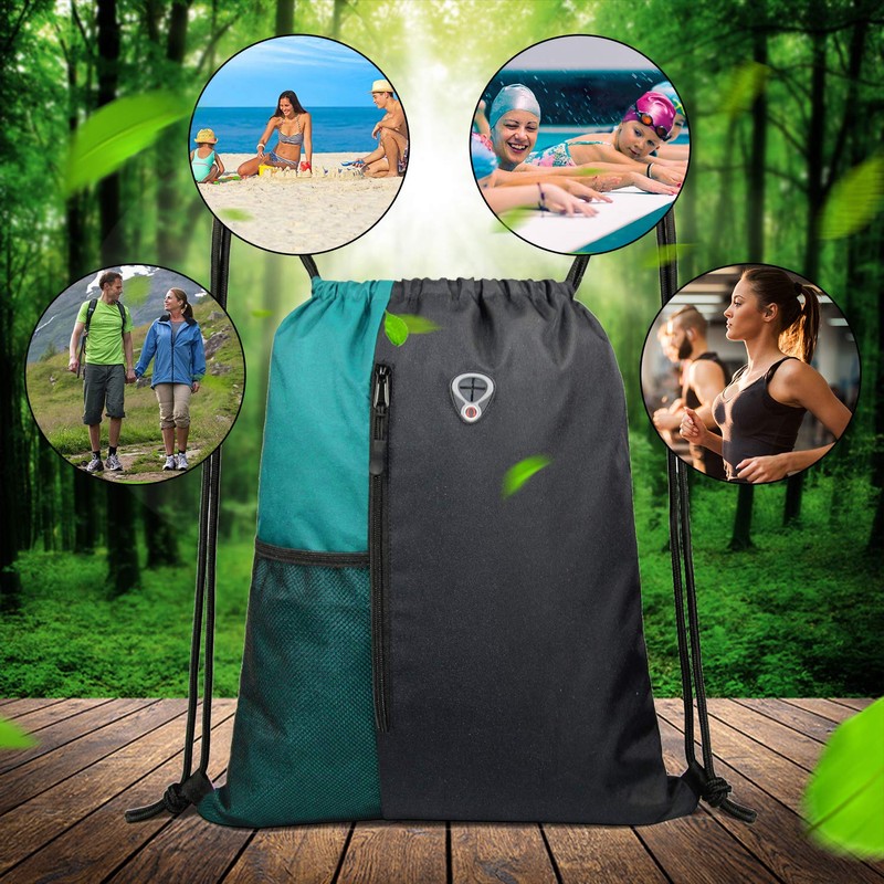 BeeGreen Maroon Sports Backpack - Heavy-Duty Drawstring Bag with Ventilated