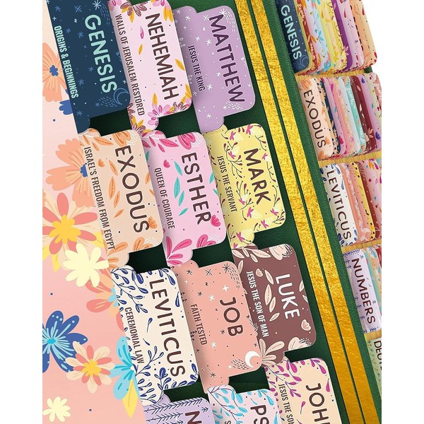 MOPZIJA 5 x Stickers Laminated Bible Tabs, Large Christian Gift