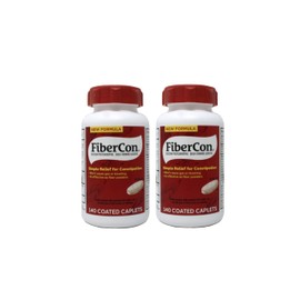 FiberCon Fiber Therapy for Regularity, Caplets, Value Size 140 caplets by Fibercon (Pack of 2)