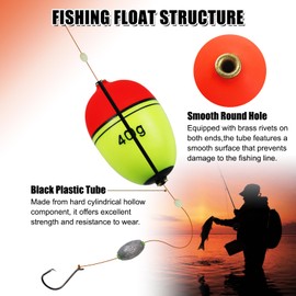 CWSDXM Slip Bobbers Float, EVA Fishing Floats and Bobbers for Crappie, Walleye, Panfish & Bass, Adjustable Sliding Bobbers with Floatage from 0.35oz to 4.23oz (Egg-sharped Float, 30g Floatage-5PCS)