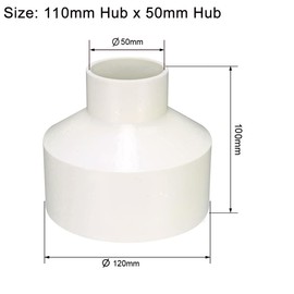 sourcing map 110mm x 50mm PVC Reducing Coupling Hub by Hub Pipe Fitting Adapter Connector