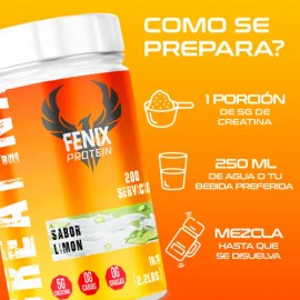 Fenix Protein Creatina Monohidratada 200 Servicios 1kg                                                                                                