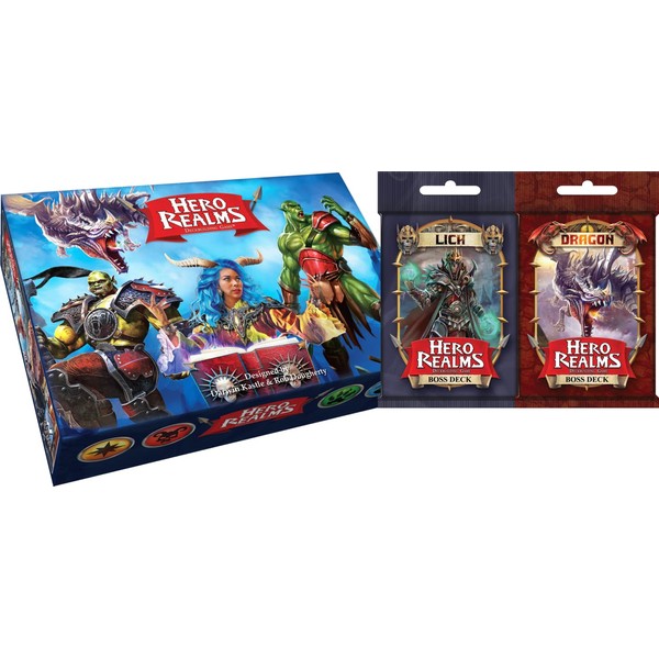 Wise Wizard Games Hero Realms Bundle: Core Game and 2 Boss Decks (3 Items)