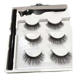 NUUDDEA Kit Pestañas Postizas Magnéticas 3d Con Delineador De Ojos