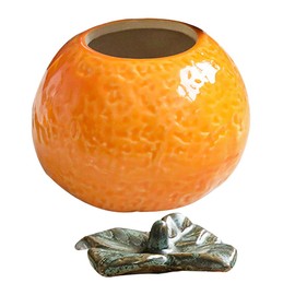 Ceramic Storage Jar Orange Canister Fruit Shape Food Storage Jar Cookie Jar Tabletop or Kitchen Storage Counter Decoration Housewarming Retro Classroom Decor