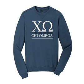 Chi Omega Vintage Color Crewneck Sweatshirt (Unisex XXL, Blue Slate)