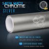 Solutions 60"x72" In Silver Satin Matte Chrome Metallic Vinyl Wrap
