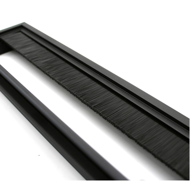 DOJA Barcelona 2 cable entry for desk, black, rectangular cable