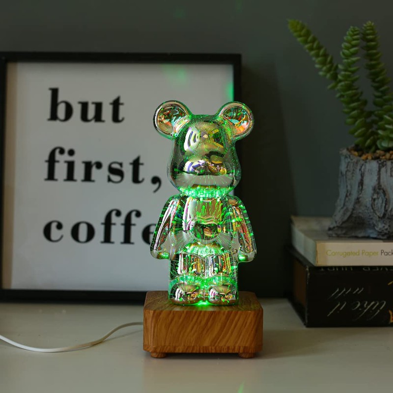 EXIGENT 3D LED Light Bear Fireworks Lamp Night Light Flashing