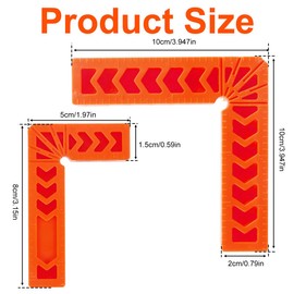 8Pcs 90 Degree Positioning Squares 4 Inch/3 Inch Right Angle Clamps Reusable Plastic L-Type Fixing Clamp Corner Clamping Woodworking Tool Picture Frame Cabinet Drawer(orange)