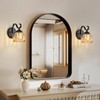 lobolighting Vintage Wall Sconce with Amber Tulip Glass Lampshade Black
