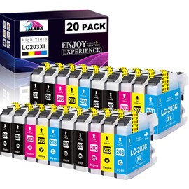 Jalada Compatible Ink Cartridge Replacement for Brother LC203 LC203XL LC201 LC201XL High Yield for Brother MFC-J460DW J480DW J485DW J680DW J880DW J885DW MFC-J4320DW J4420DW J4620DW Printer (20 Pack)