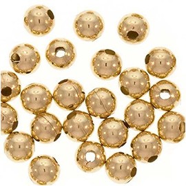 50 pcs 14K Gold Filled Beads Spacers 2.5mm Seamless Round Hypoallergenic Bead with 1mm Hole