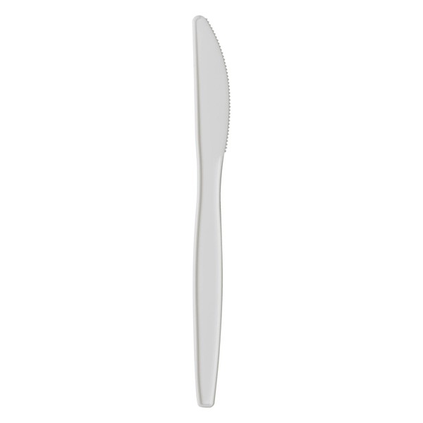 Dixie 6.56" Medium-Weight Polypropylene Plastic Knife by GP PRO (Georgia-Pacific), White, PKM21, (Case of 1,000), Medium Weight