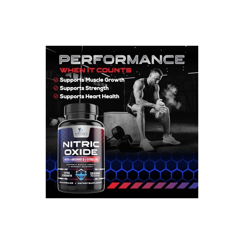 Nature's Nutrition Potenciador de ?xido N?trico Extrafuerte 3000 Mg