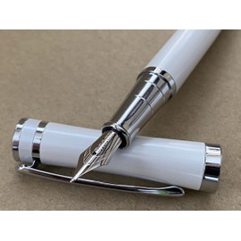 Rhapsody Luxury 3035 Executive Pearlescent Steel Fountain Pen 0.5mm Medium Nib