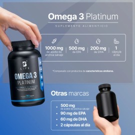Omega 3 Platinum De 180 Cápsulas Con 1000 mg Por Porción B Life