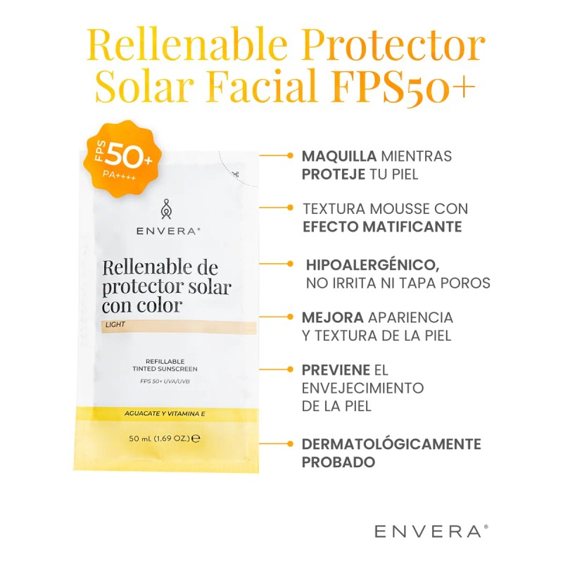 Rellenable Protector Solar Facial Color Light