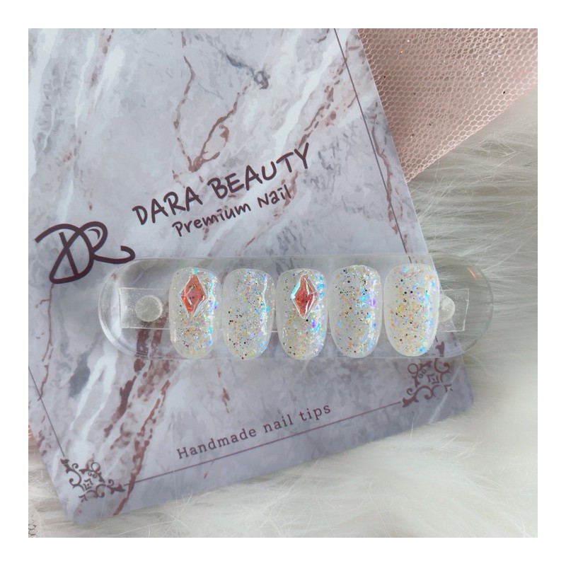 [Handmade Nail Tips] Glitter Glass Nails / [수제네일팁] 글리터 유리알네일