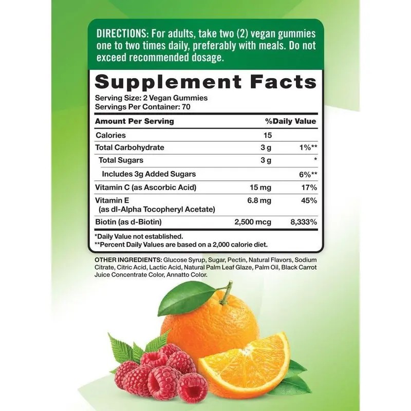Biotin Gummies 2500 mcg – Supports Healthy Hair, Skin &