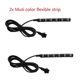 Kingshowstar 2pcs 4inch 6 LED Multi-Color Flexible Strip Accent Lights 5050 SMD Flex RGB for Motorcycle,ATV,Car,