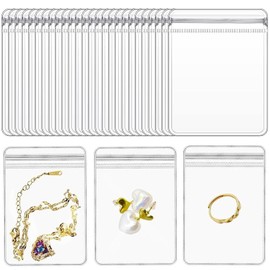 Wzenclave 200Piezas Bolsas Transparente de Plástico PVC Para, 6 x 8 cm Joyas Bolsas Autosellantes Con Cierre Hermético Para, Impermeable y Resistente al Oxígeno Almacenamiento de Joyas Anillos Aretes