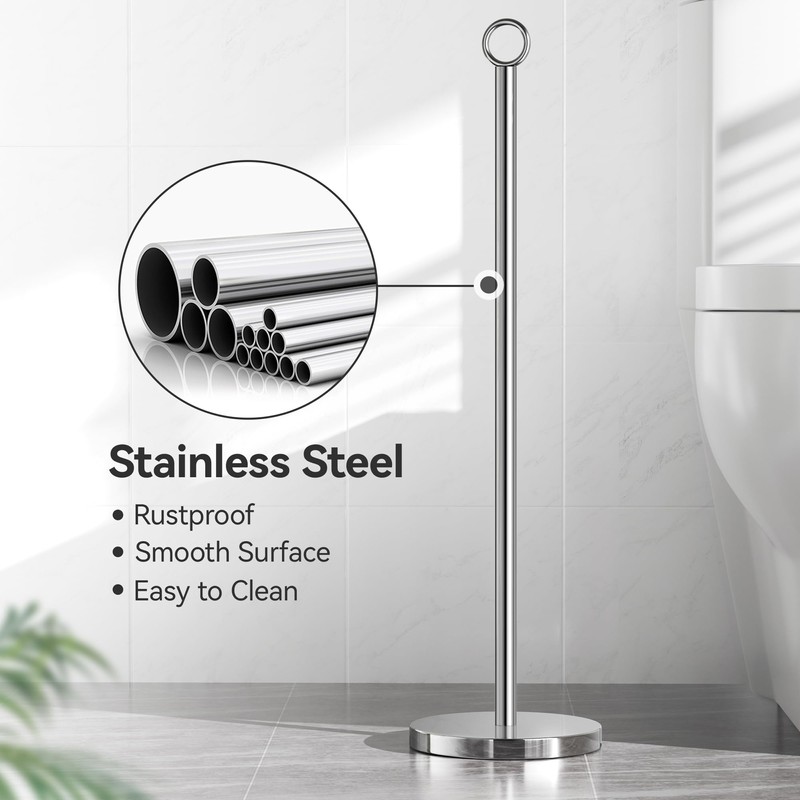 Toilet Paper Holder Stand(with Reserve Function), Free-Standing Spare Rolls Storage