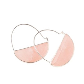 Scout Curated Wears - Stone Prism Hoop Earring - Rose Quartz/Silver