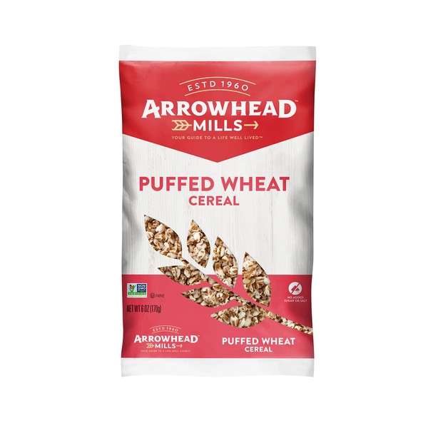 Arrowhead Mills Cereal, Puffed Wheat, 6 oz. Bag (Pack of 12)