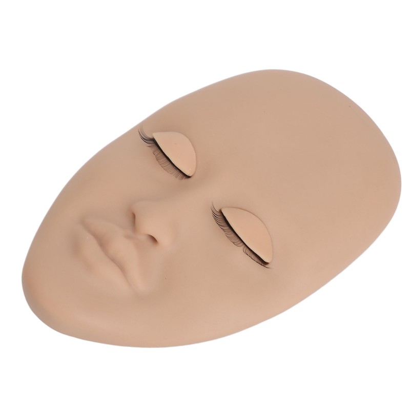 Eyelash Extension Mannequin Head with 6 Pair Replacement Eyelids Soft