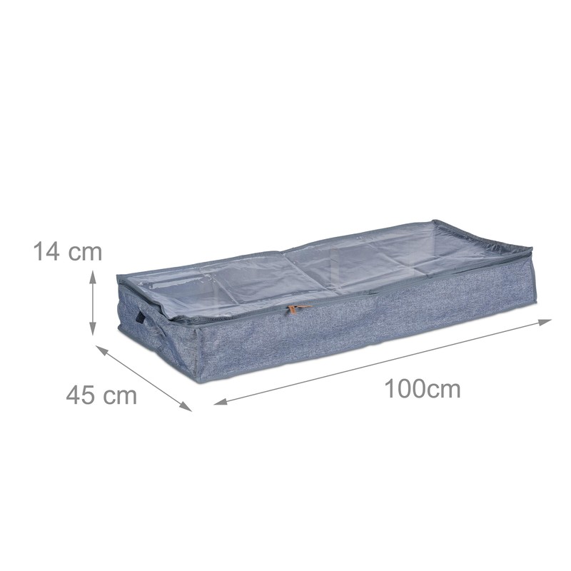 Relaxdays Underbed Storage Unit Set of 3 Fabric 14 x