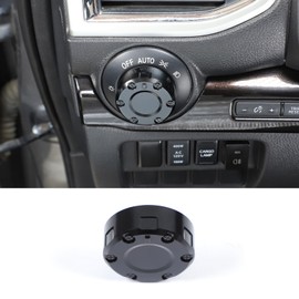 Moittellc Headlight Control Switch Knob Cover Trim Compatible with Nissan Titan 2016-2023, Aluminum Alloy Auto Head Lamp Switch Button Knob Cover Trim Accessories(Black-Headlight)