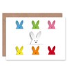 Wee Blue Coo EASTER BUNNIES MULTI COLOUR BLANK GREETINGS CARD