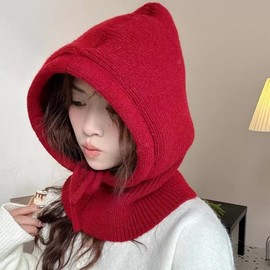 Women's Knitted Balaclava Hat & Warm Winter Fashion Scarf 1339 Free Size/Khaki 4ea