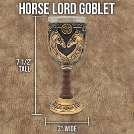 BUDK Horse Lord Goblet | Tribute to Valiant Horse Lords' Sword and Helmet | Exquisite Craftsmanship | Versatile Use | For Drinking or Decor | Overall Size 7 1/2" Tall x 3" Wide