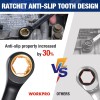 WORKPRO 22-Piece Ratcheting Wrench Set Anti-slip Teeth SAE 1/4-3/4 Metric