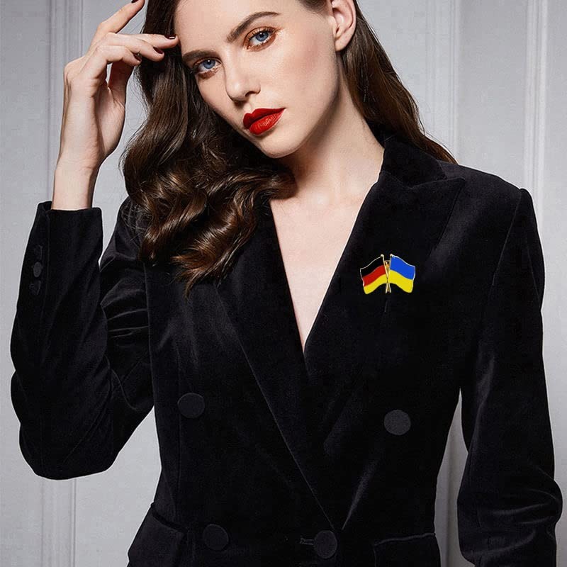 Germany-Ukraine Friendship Pin Flags Pin Germany and Ukrainian Flag Lapel