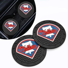 Car Cup Holder Coasters for Phila Phillies Baseball Fans,Car Coasters for Drink Holder,Non-Slip Auto Cup Insert for Vehicles,2.75''