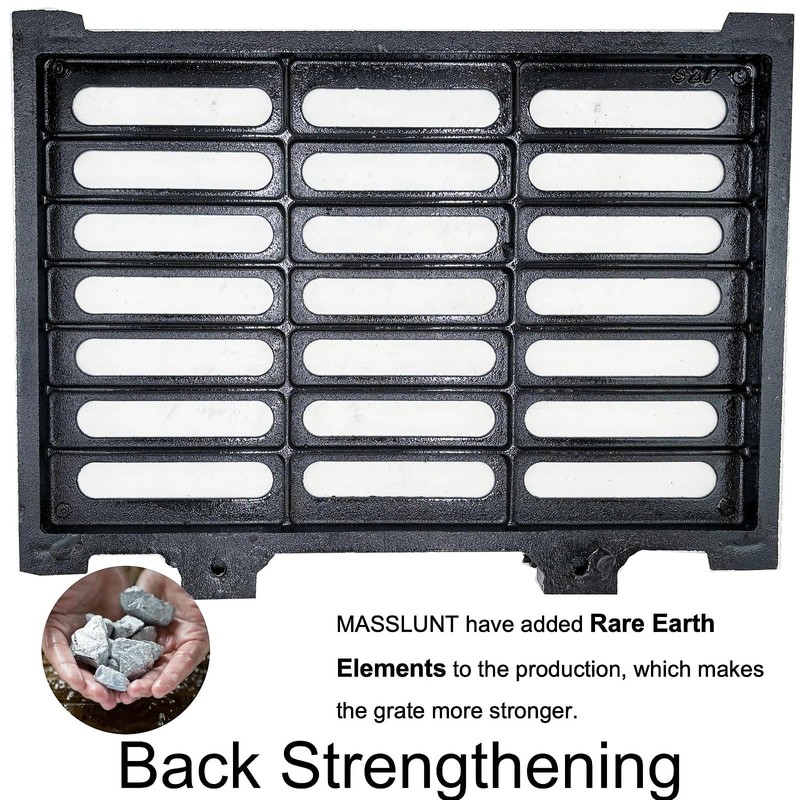 MASSLUNT Cast Iron Drain Grate and Frame 24x16 in, B-Class