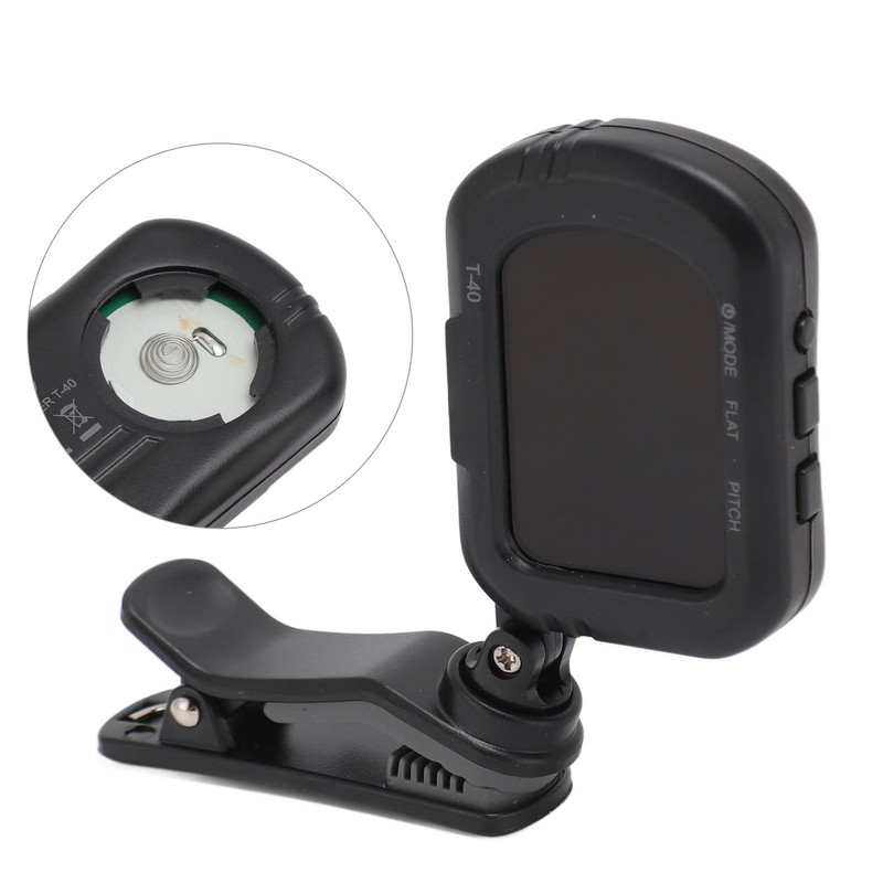 Clip On Guitar Tuner Black LCD Display A0 27.5Hz to