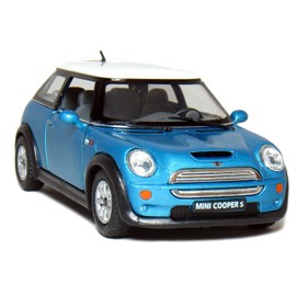 KiNSMART Mini Cooper S 5inch 1:28 Scale Die Cast Metal Model Toy Cars Blue