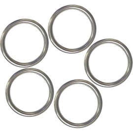 UCLEVER 5pcs Welded Round Rings 50mm x 8mm Multi-Purpose Heavy Duty Seamless Stainless Steel Metal O Rings for Macrame, Camping Belt, Dog Leashes