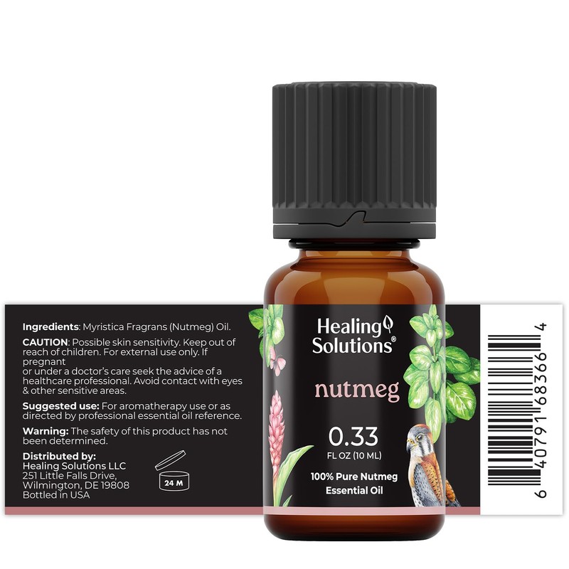 Healing Solutions Nutmeg Essential Oil - 0.33 Fluid Ounces