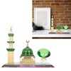 Natudeco Mosque Model Crystal Collectible Figures Miniature Building Ornament Architectural