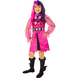 InSpirit Designs Monster High Kids Draculaura Costume | Youth sizing available in S-XL| Pink dress with bat bow tie, socks & other accessories, Extra Large