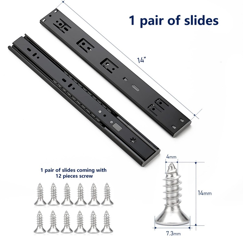 Ravinte 14 Inch Soft Close Drawer Slides 1 Pairs 2