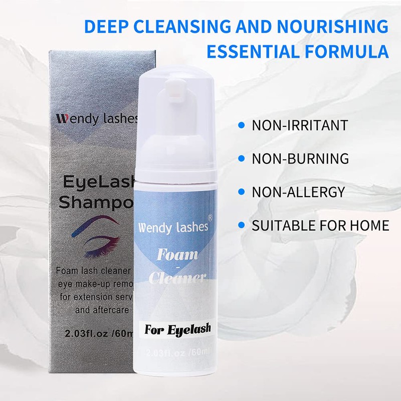 Eyelash Shampoo for Eyelash Extension, Gentle Foam Wash for Removing