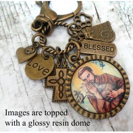 Saint Gertrude of Nivelles, Patron of Cats, Bless/Protect My Cat, Keychain, Clip