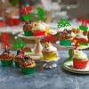 24 piezas de adornos para cupcakes de elfo de Navidad